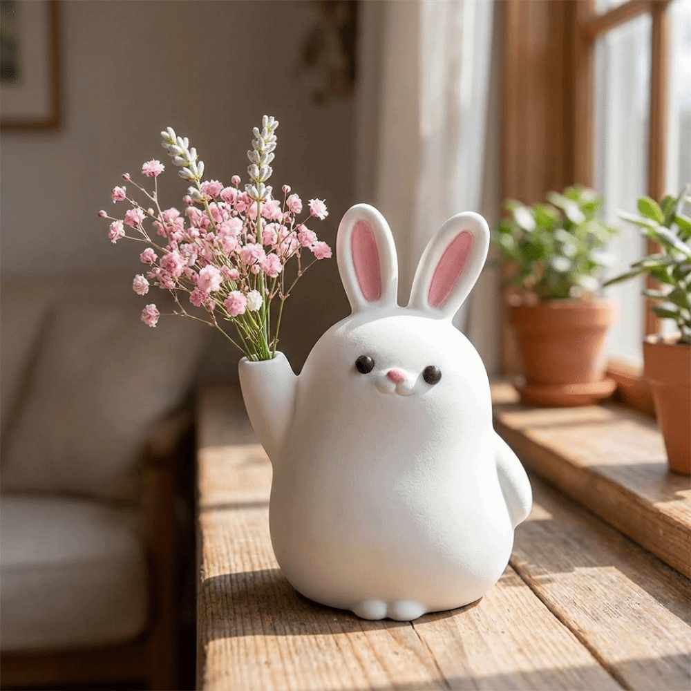 3D Printing Vase - Creative 3D Printed Plastic Rabbit Vase