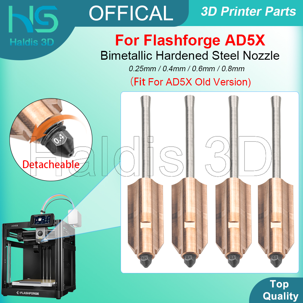 Nozzle 0.4Mm Hardened - Bimetallic Nozzle For Flashforge AD5X New