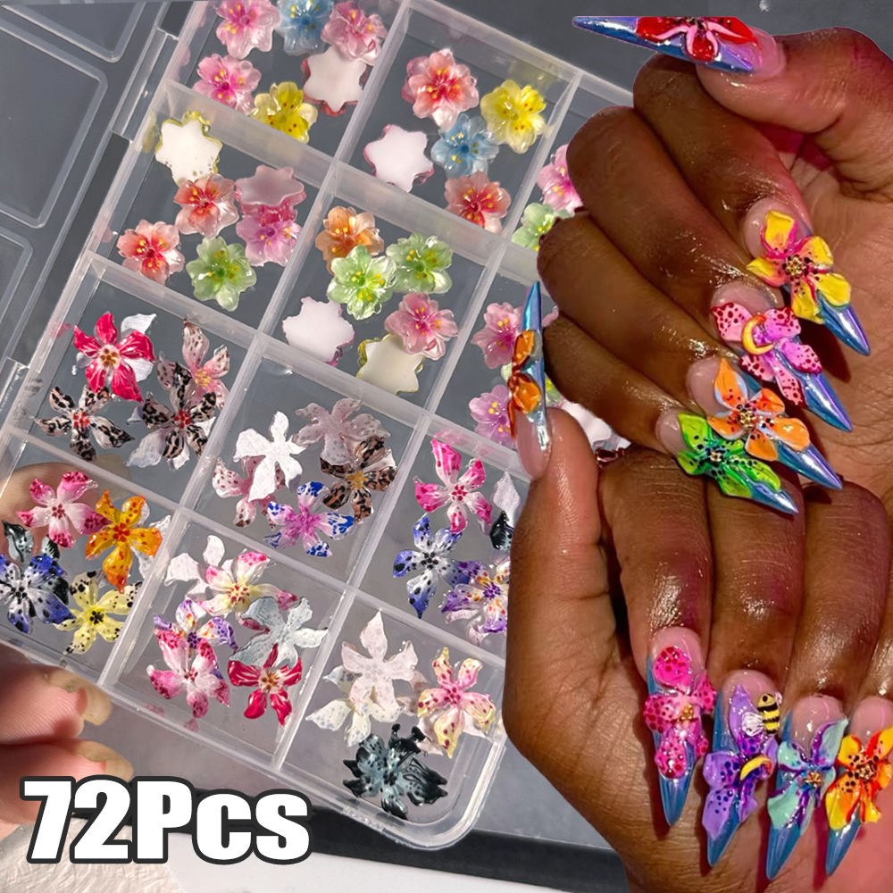 Enclosure 3D Printing - 72Pcs/Box 3D Sakura Lily Soft Spotted