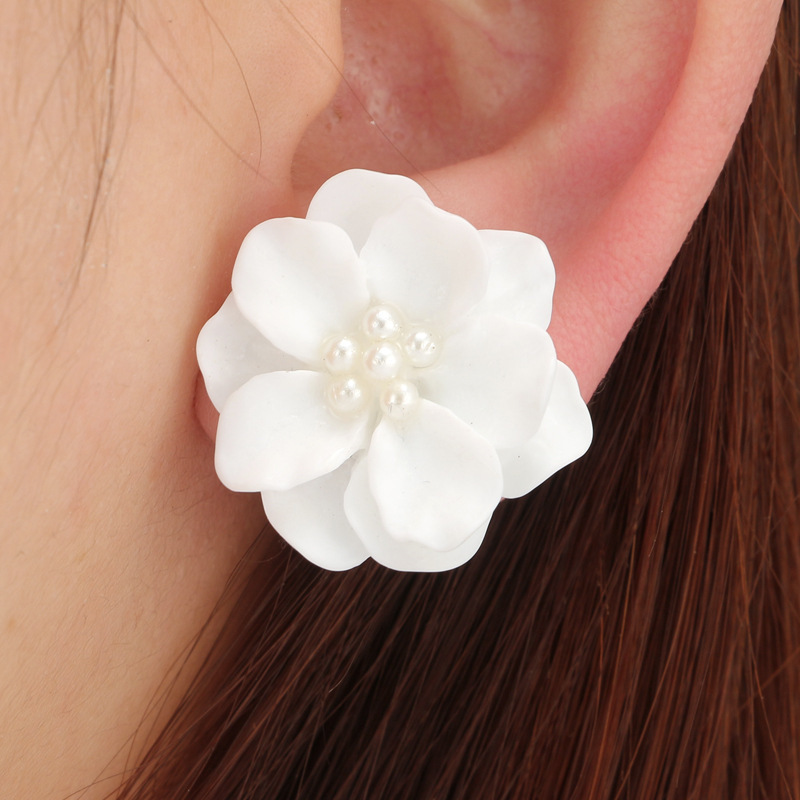 3D Pink White Flower Earrings  – 3D Printing Earrings recenzja i cena