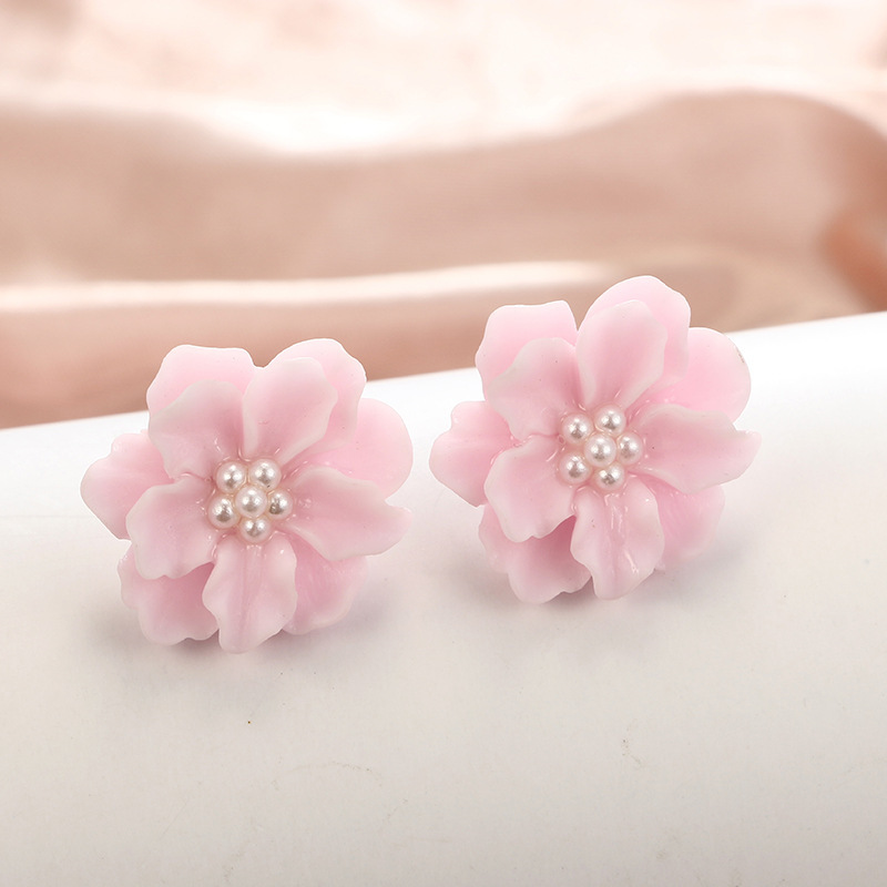 3D Pink White Flower Earrings  – 3D Printing Earrings recenzja i cena