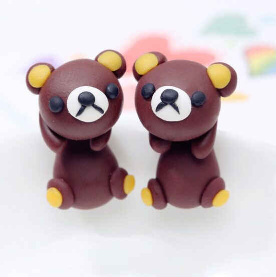 Handmade 3D Brown Bear Polymer – 3D Printing Earrings recenzja i cena