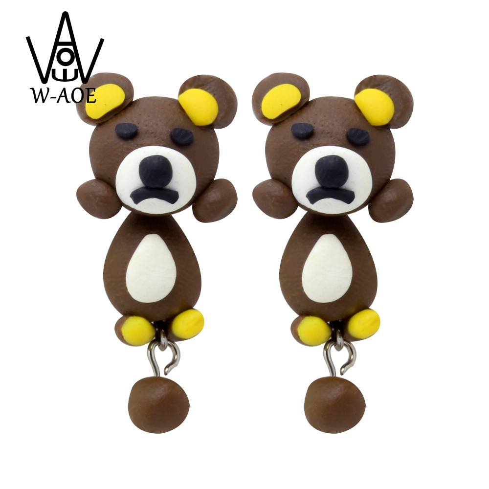 Handmade 3D Brown Bear Polymer – 3D Printing Earrings recenzja i cena