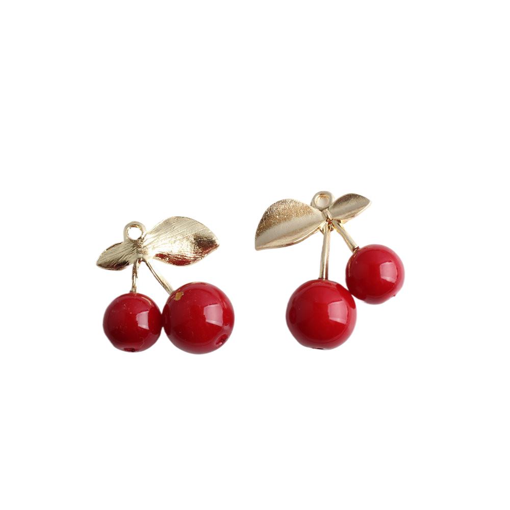 10Pcs 3D Alloy Cute Red Cherry – 3D Printing Earrings recenzja i cena