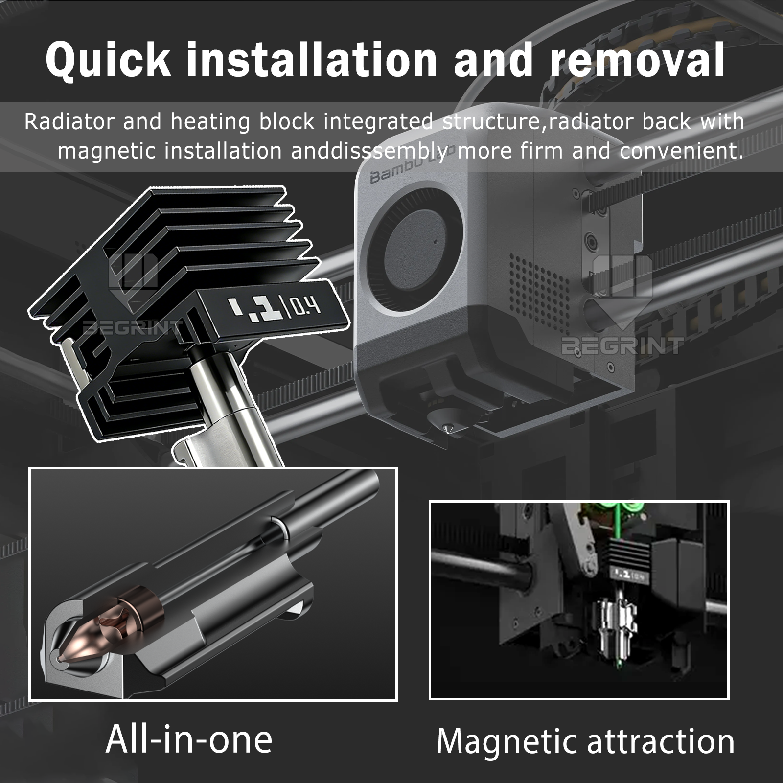 New Integrated Hotend For Bamb – Nozzle 0.4Mm Hardened recenzja i cena