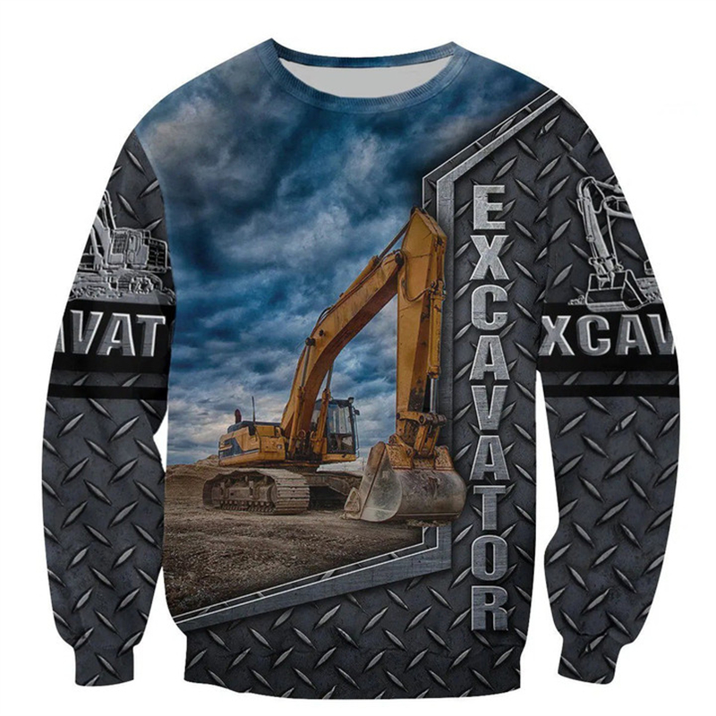 New Men's Sweatshirt 3d Print  – 3D Printing Excavator recenzja i cena
