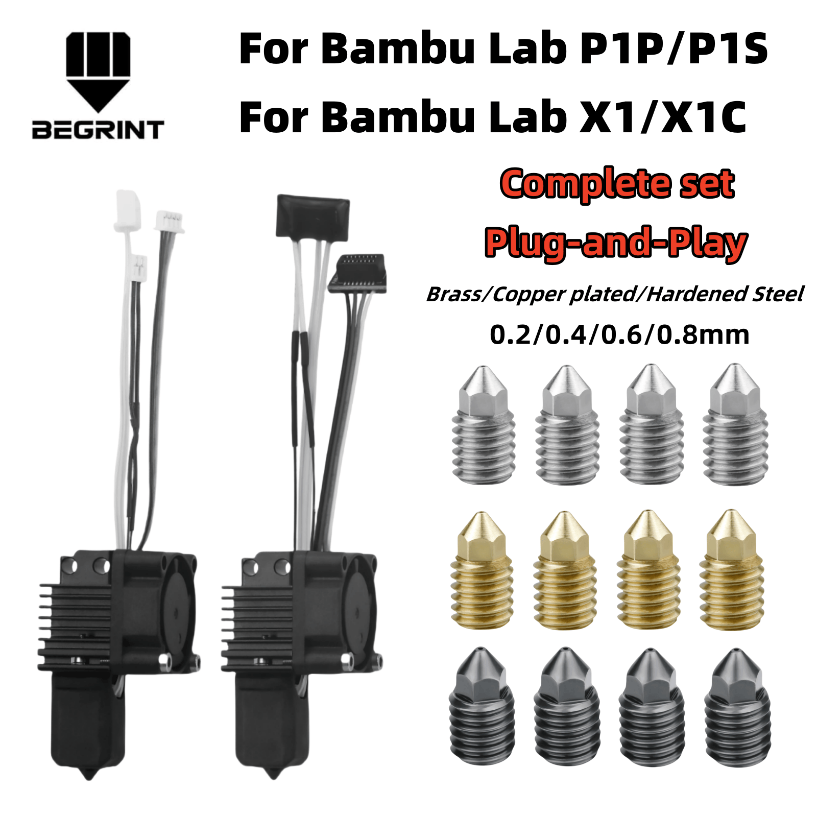 For Bambu Lab X1C P1P P1S Comp – Nozzle 0.4Mm Hardened recenzja i cena