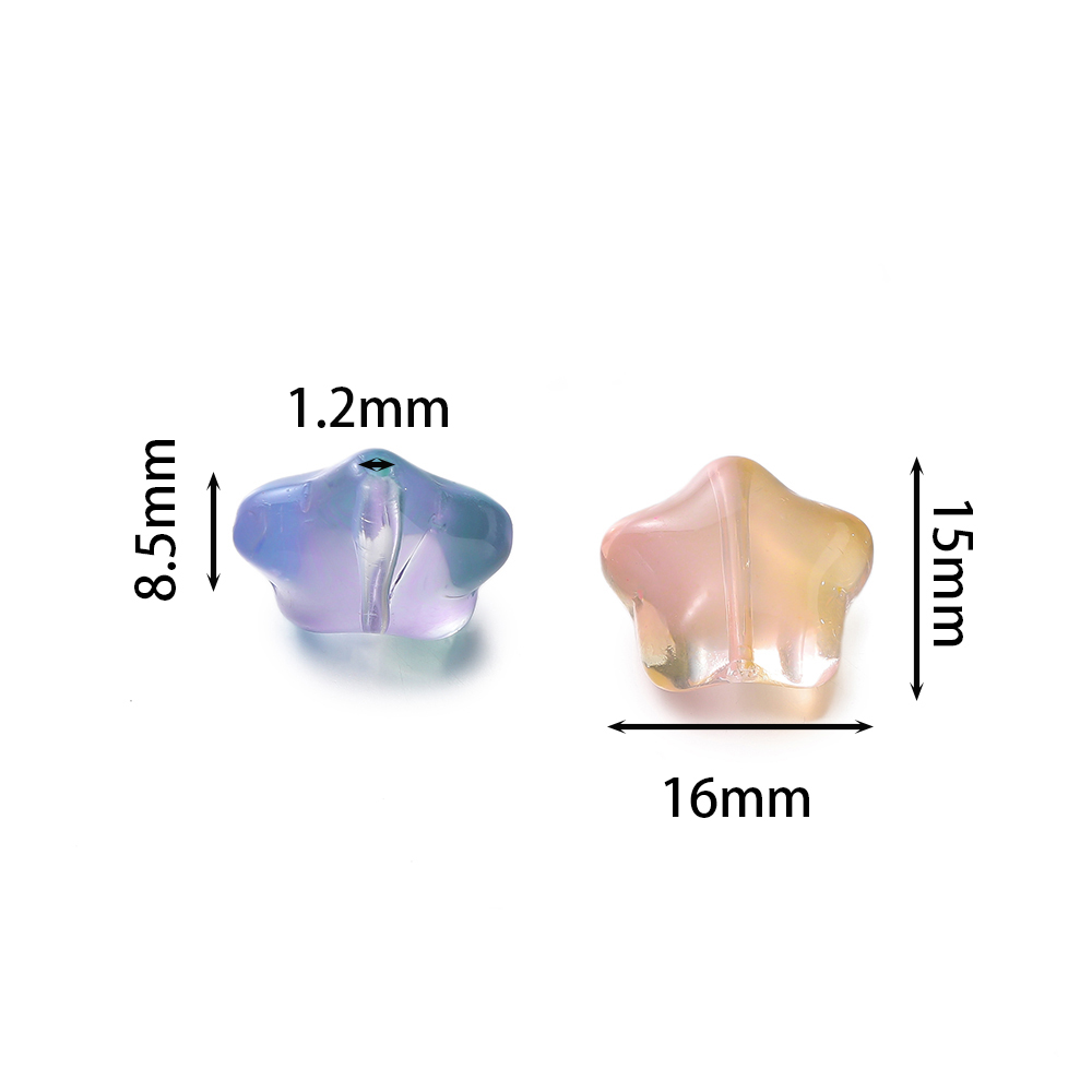 10Pcs/lot Glass Star Beads 3D  – 3D Printing Earrings recenzja i cena