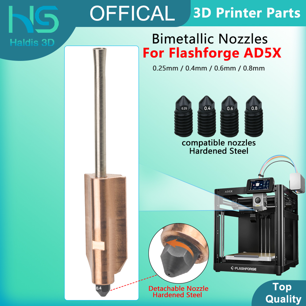 For Flashforge AD5X Bimetallic – Nozzle 0.4Mm Hardened recenzja i cena