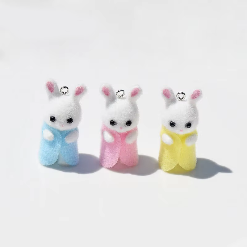 3Pcs 3D Flocking Resin Rabbit  – 3D Printing Earrings recenzja i cena