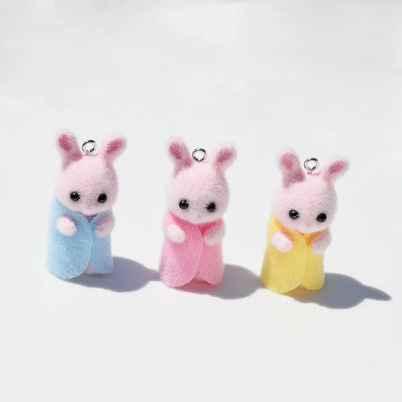 3Pcs 3D Flocking Resin Rabbit  – 3D Printing Earrings recenzja i cena