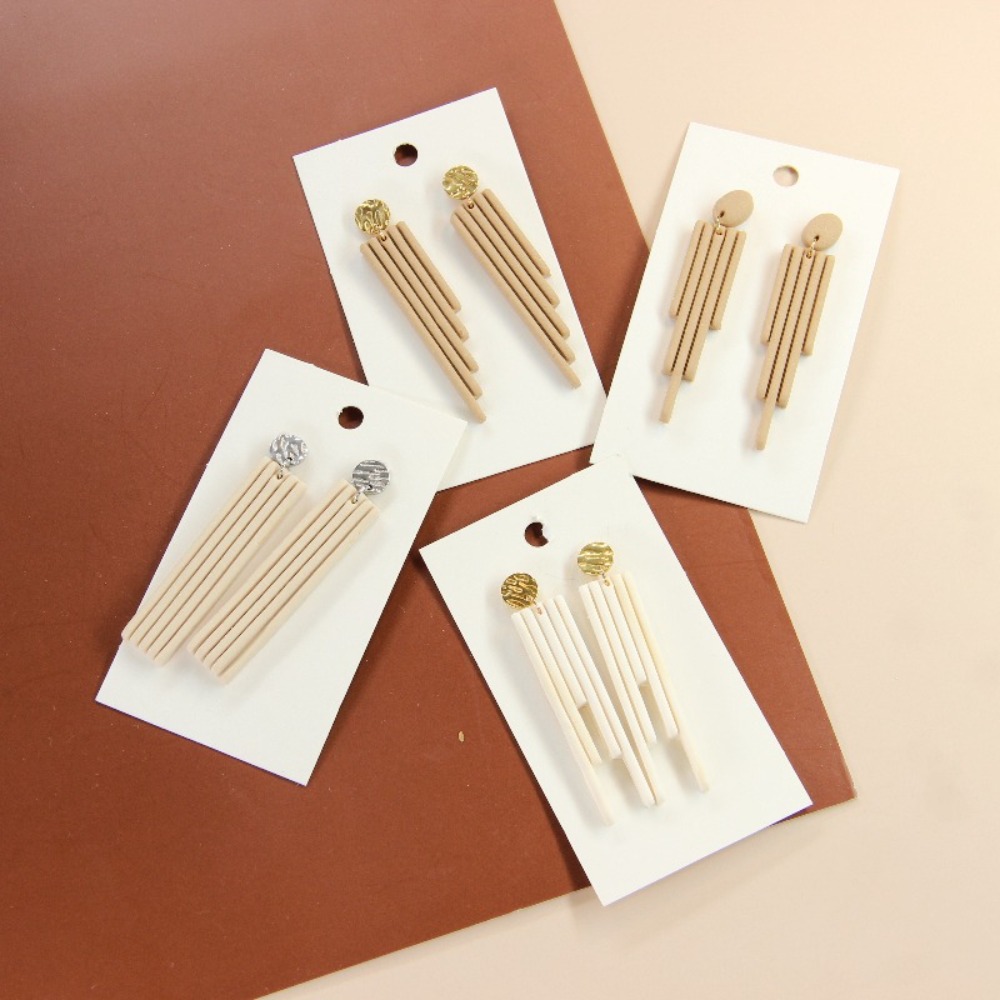 4Pcs Geometric Tassel Polymer  – 3D Printing Earrings recenzja i cena