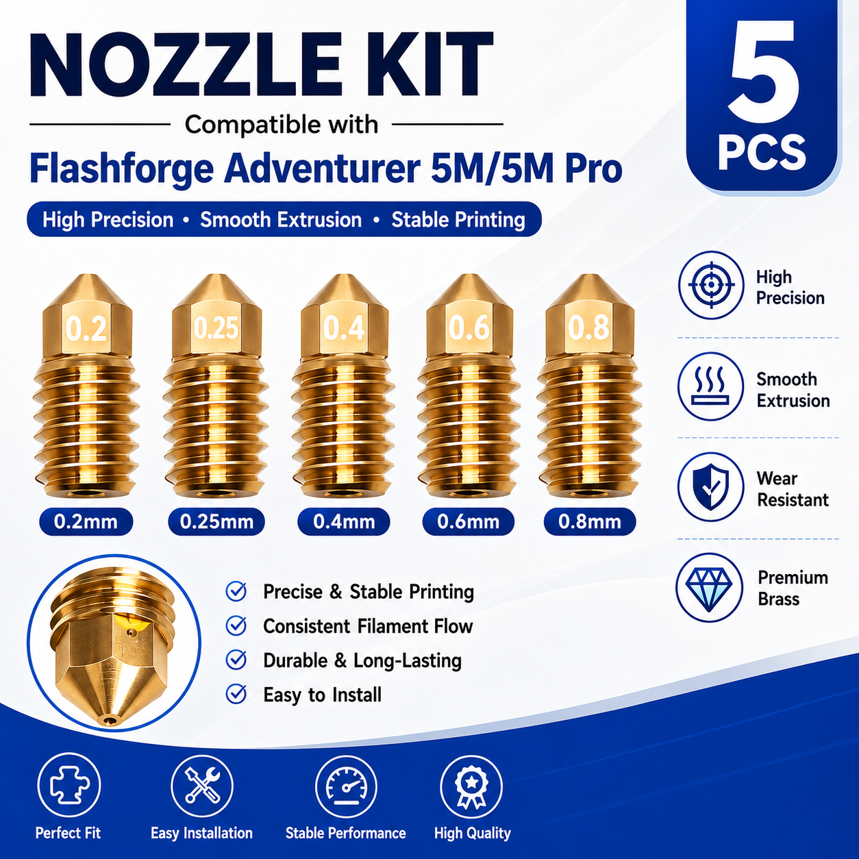 For Flashforge Adventurer 5M ( – Nozzle 0.4Mm Hardened recenzja i cena