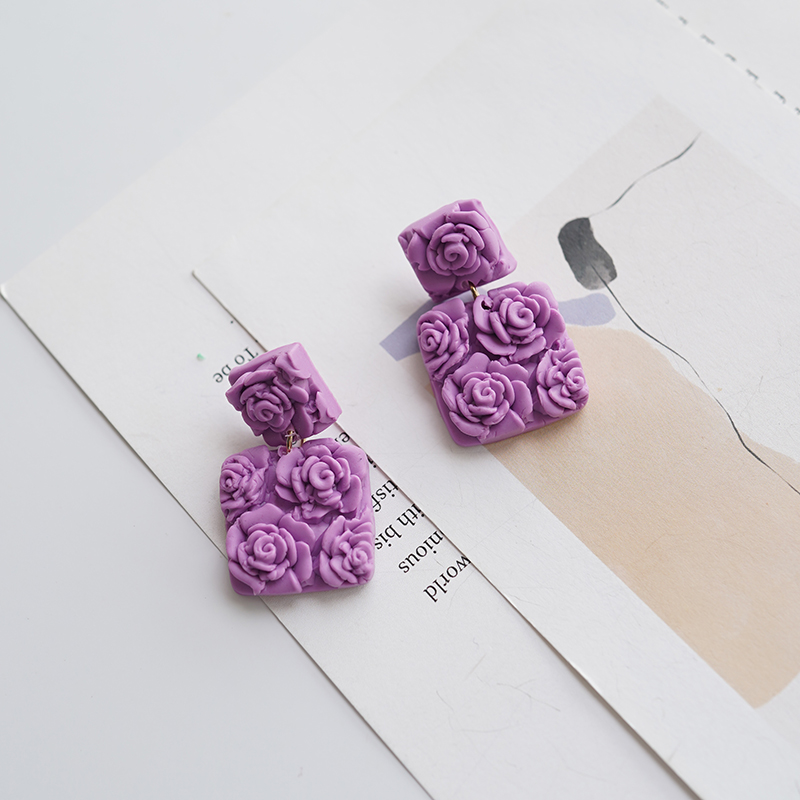 Solid Multi-Color Square Chip  – 3D Printing Earrings recenzja i cena